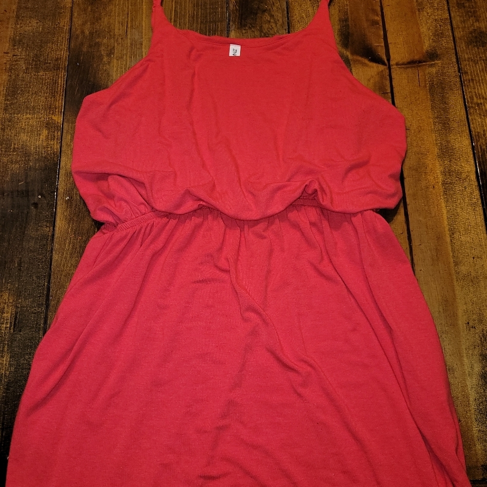 Zenana Premium red spaghetti strap tanktop maxi dress - 1X - Picture 7 of 12